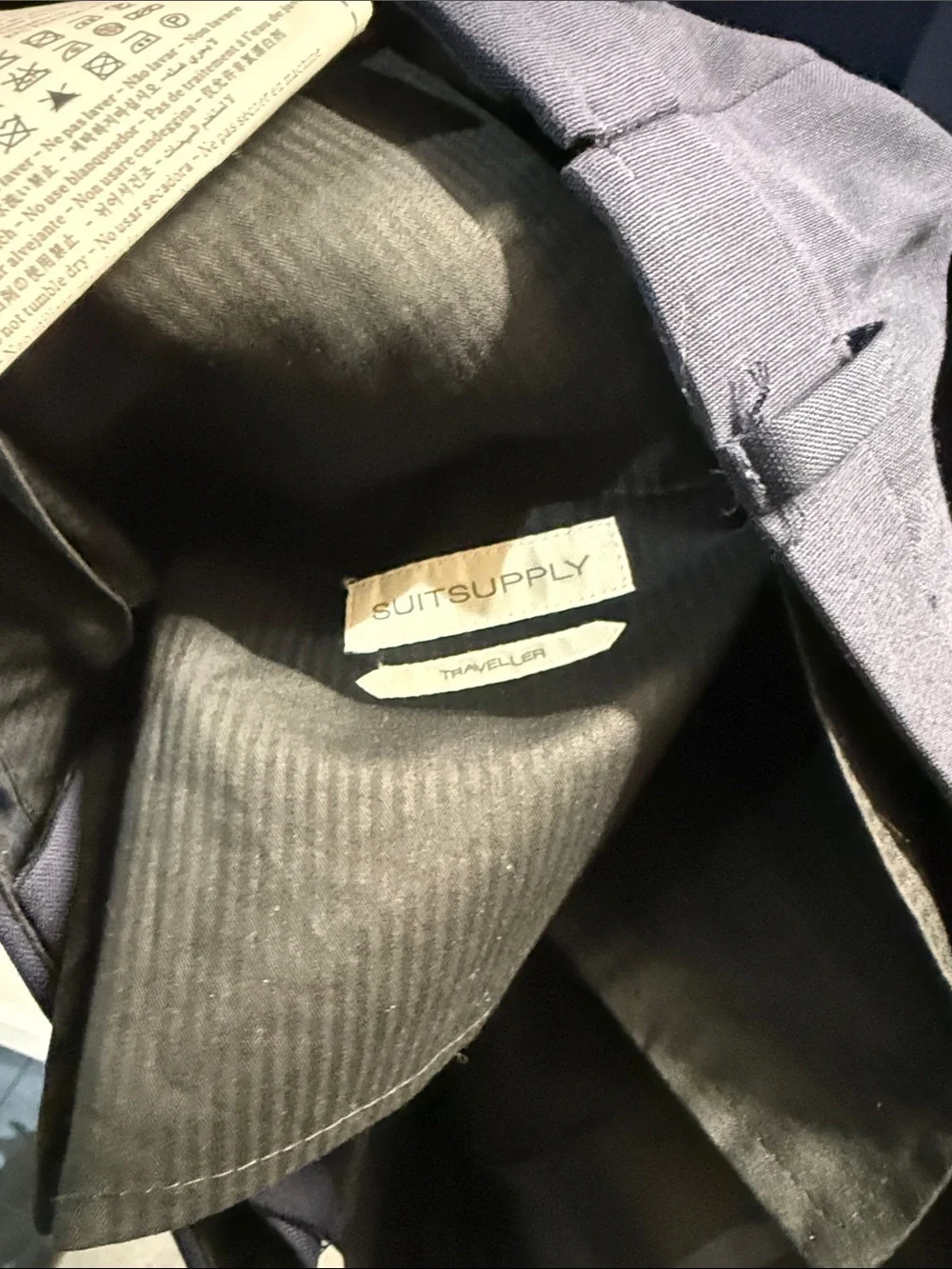 Suitsupply Traveller Suit: Navy Blue Two-Button Wool Suit Jacket